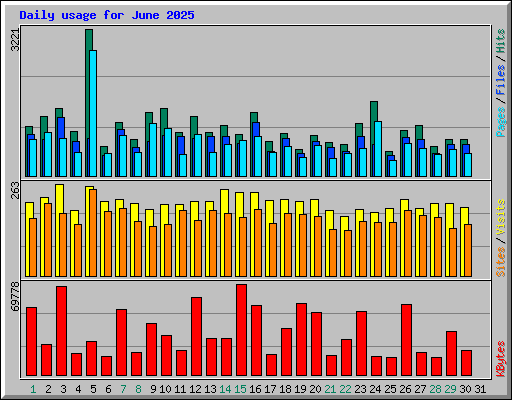 Daily usage for June 2025