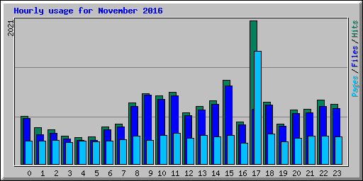 Hourly usage for November 2016